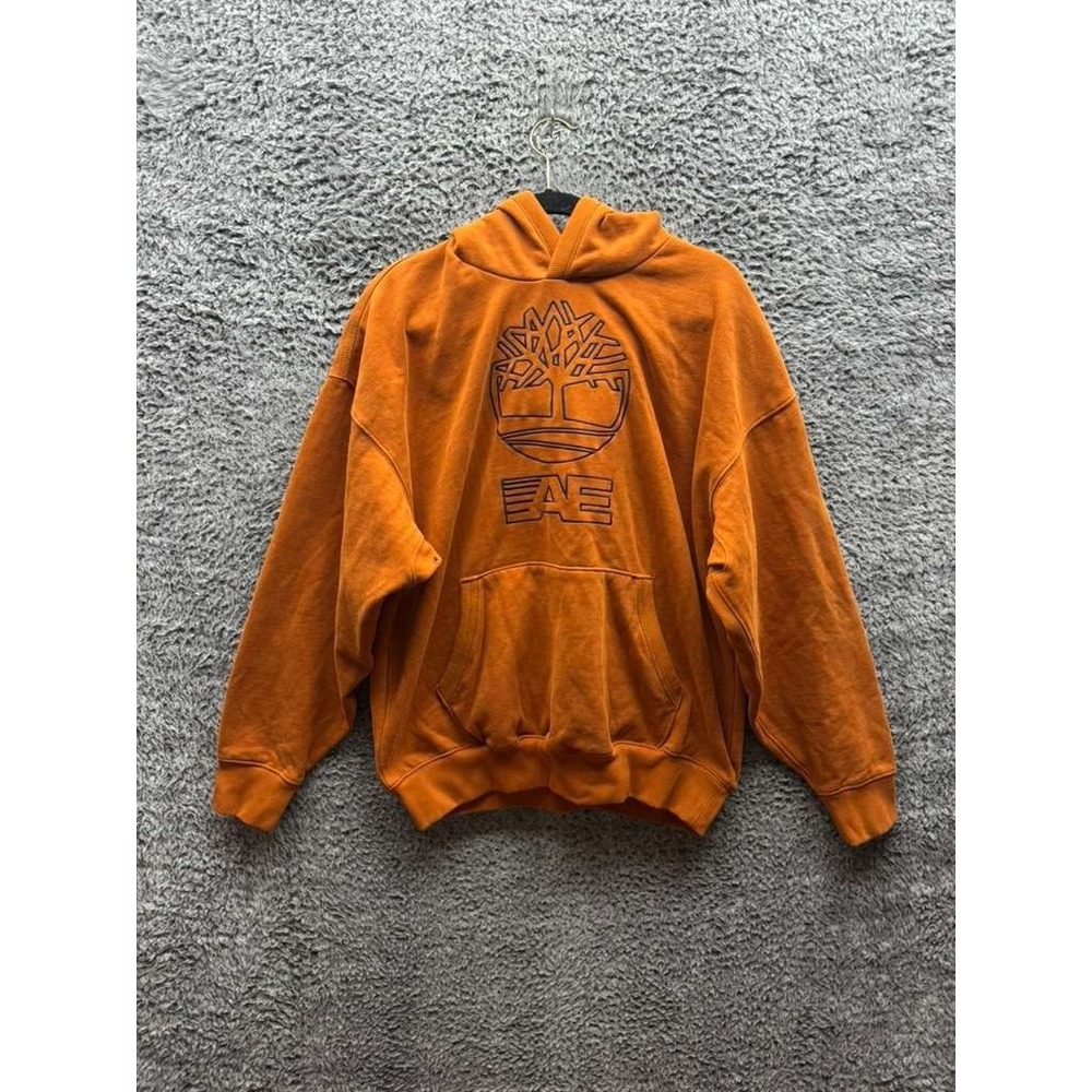 Timberland x AE Heavyweight Embroidered Box Fit Hoodie Orange Mens Size S
